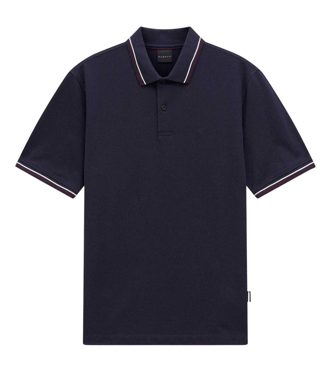Mens Pique Short-sleeved Polo Shirt Navy Bugatti-1