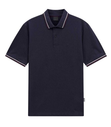 Mens Pique Short-sleeved Polo Shirt Navy Bugatti