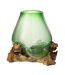 Vase en Verre sur Racine Gamal 33cm Vert-1