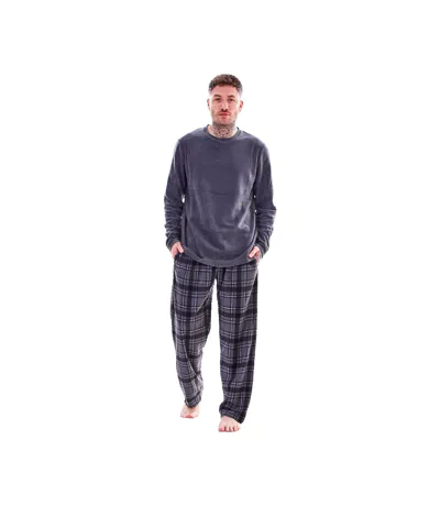 Ensemble De Pyjama Long Motif/style À Carreaux Homme Charbon Keanu