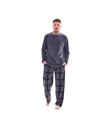 Ensemble De Pyjama Long Motif/style À Carreaux Homme Charbon Keanu