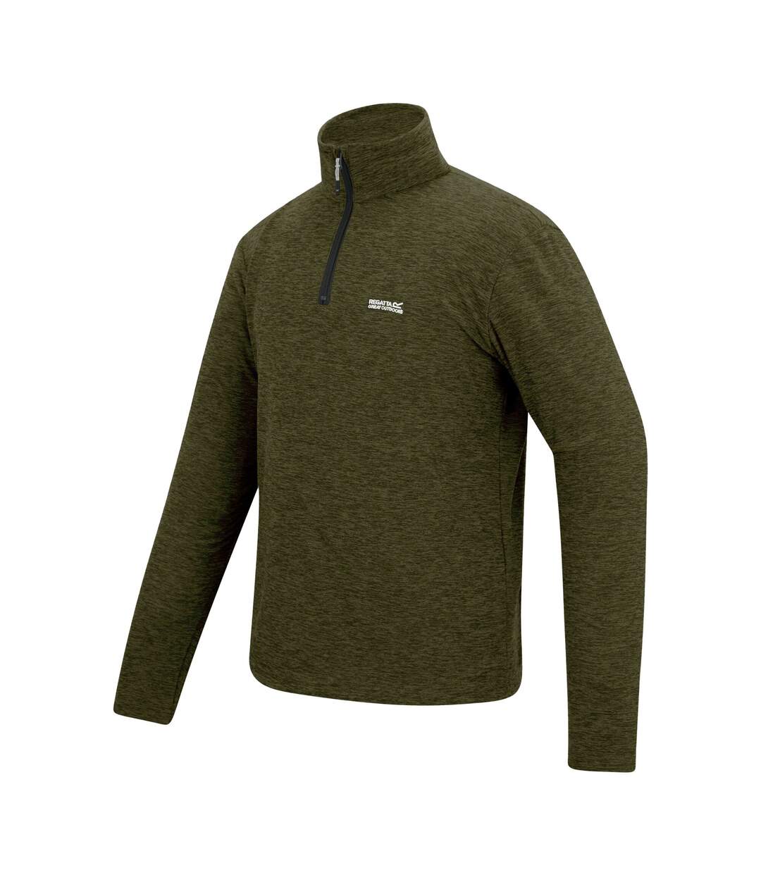 Mens Thompson Marl Half Zip Fleece Jacket Olive Night Regatta-4