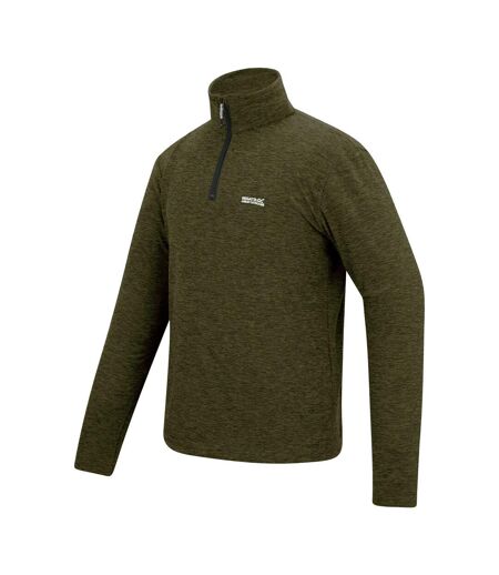 Mens Thompson Marl Half Zip Fleece Jacket Olive Night Regatta