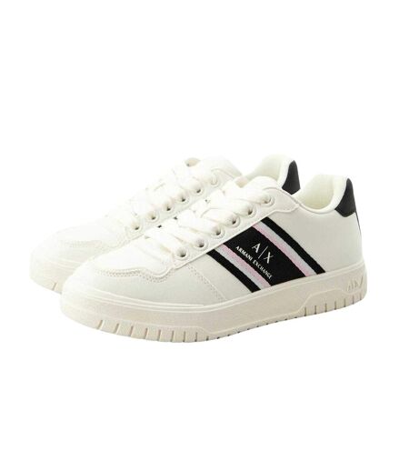 Baskets Motif/style Logo Femme Blanc Noir Armani Exchange