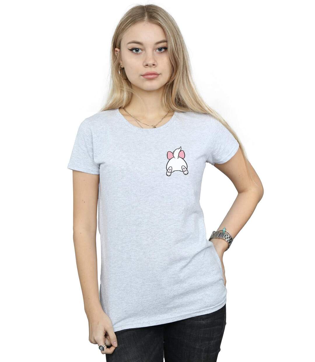 Disney - T-shirt ARISTOCATS MARIE BACKSIDE BREAST PRINT - Femme (Gris chiné) - UTBI15562-2