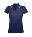 Polo manches courtes pasadena femme bleu marine/blanc SOLS-1