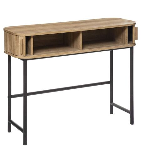 Console 2 portes coulissante Colva - Marron et noir