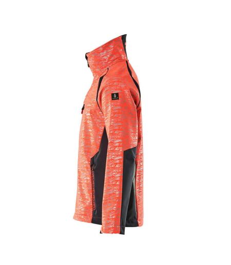 Mens Accelerate Safe Soft Shell Jacket Hi Vis Red Dark Navy Mascot