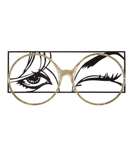 Décoration Murale Encadrée en Métal Eyewear 89cm Noir & Or