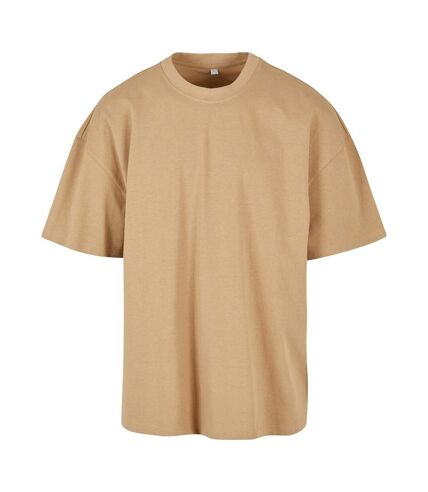 Build Your Brand Mens Plain Ultra Heavyweight T-Shirt (Union Beige)