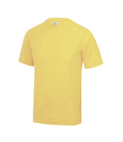 Just Cool Mens Performance Plain T-Shirt (Sherbet Lemon)