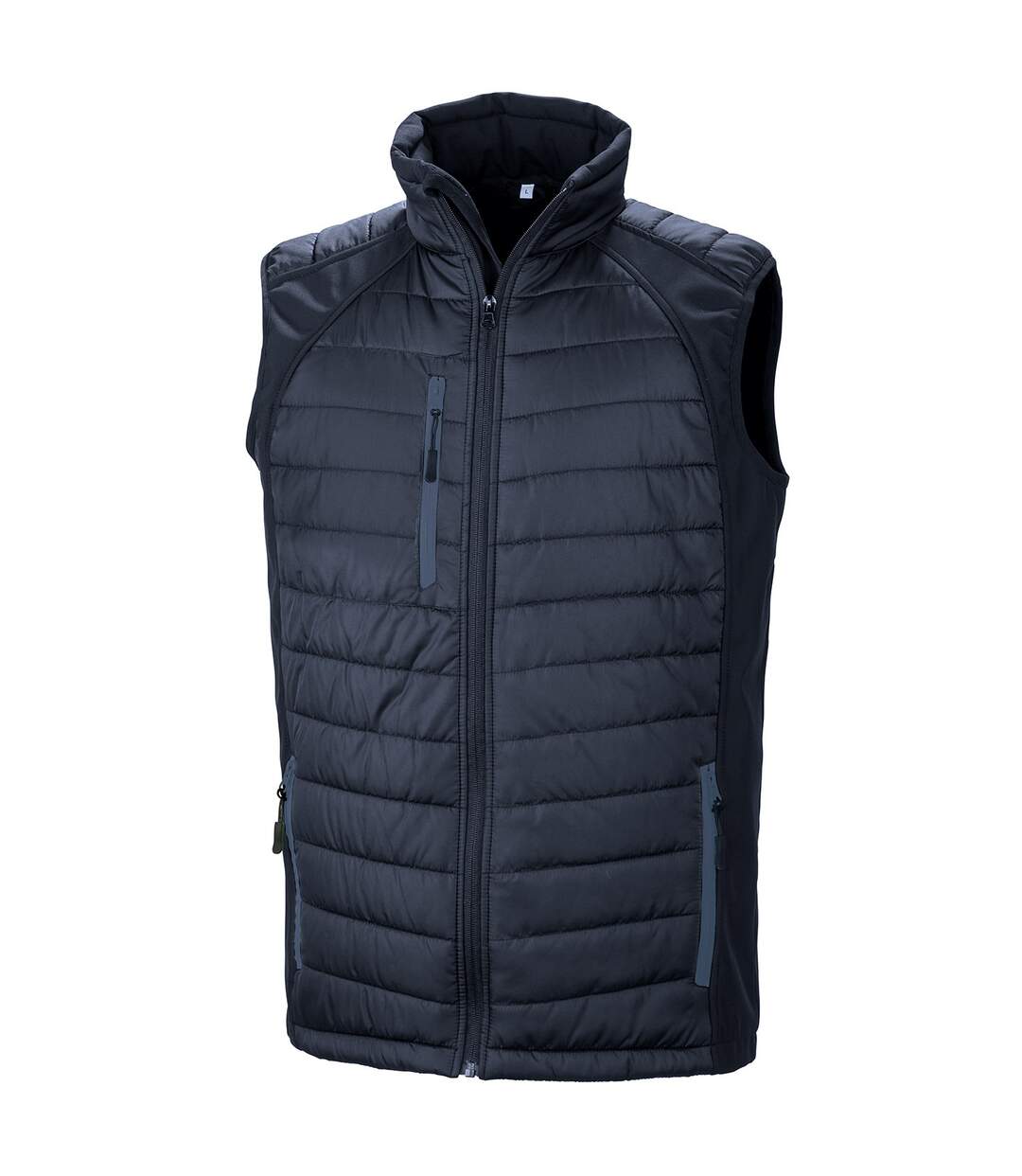 Unisex adult compass softshell padded gilet navy Result Genuine Recycled-1