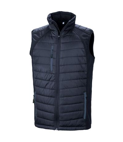 Unisex adult compass softshell padded gilet navy Result Genuine Recycled