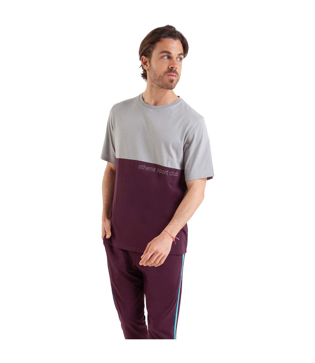 Pyjama long manches courtes col rond homme Club