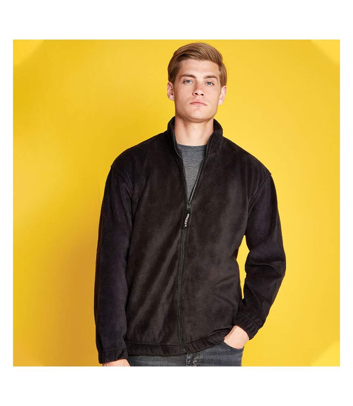 Grizzly® Full Zip Active Fleece Jacket (Black) - UTRW535