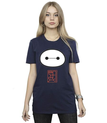 Disney - T-shirt BIG HERO BAYMAX ICON - Femme (Bleu marine) - UTBI15584