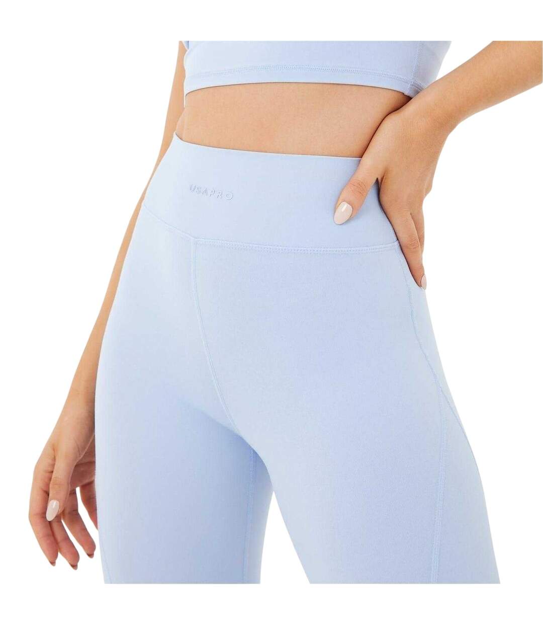 Legging Motif/style À Panneaux Sophie Habboo Femme Bleu Pâle USA Pro-4