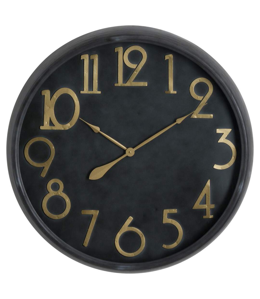 Soho brass and stone effect clock one size black/brass Hill Interiors-1