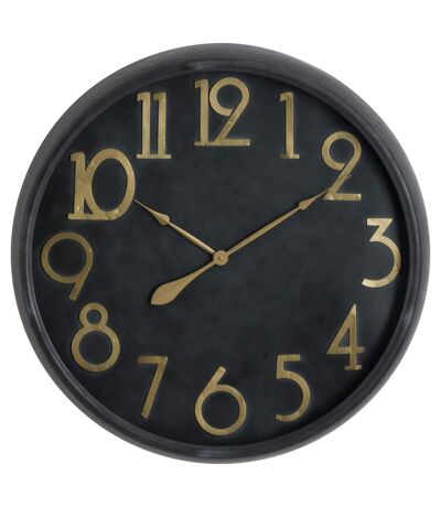 Soho brass and stone effect clock one size black/brass Hill Interiors