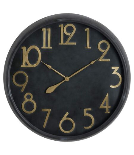 Soho brass and stone effect clock one size black/brass Hill Interiors