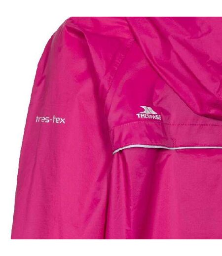 Coupe-vent Pliable Qikpac Unisexe Rose Foncé Noir Trespass
