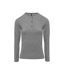 T-shirt henley manches retroussables - Femme - PR318 - gris