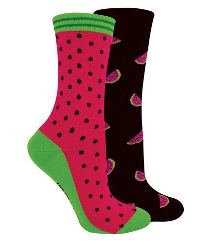 Melon Socks in a Gift Box | BOXT Socks | 2 Pair Pack | Novelty Fruit Socks for Women & Men