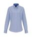 Premier Womens/Ladies Cotton Rich Oxford Stripe Blouse (White/Light Blue)