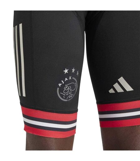 Mens Afc Ajax Padded Crotch Cycling Bib Shorts Black Red White Adidas