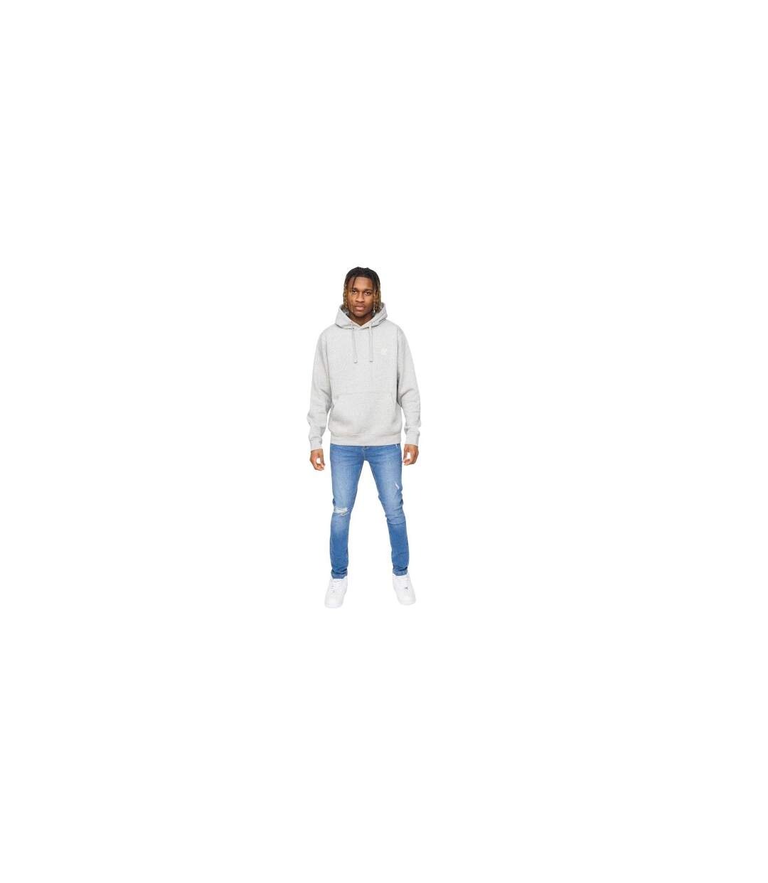 Mens Essentials Overhead Hoodie Grey Marl SikSilk-1
