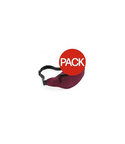 Pack of 2  Adjustable belt bag 2.5 litres  burgundy Bagbase
