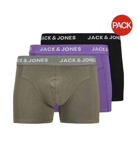 Lot De 3  Boxers Motif/style Uni Homme Gris Kaki Jack And Jones