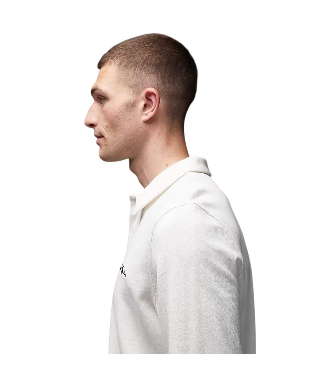 Mens Embroidered Logo Cotton Long-sleeved Polo Shirt White Paul Smith-4