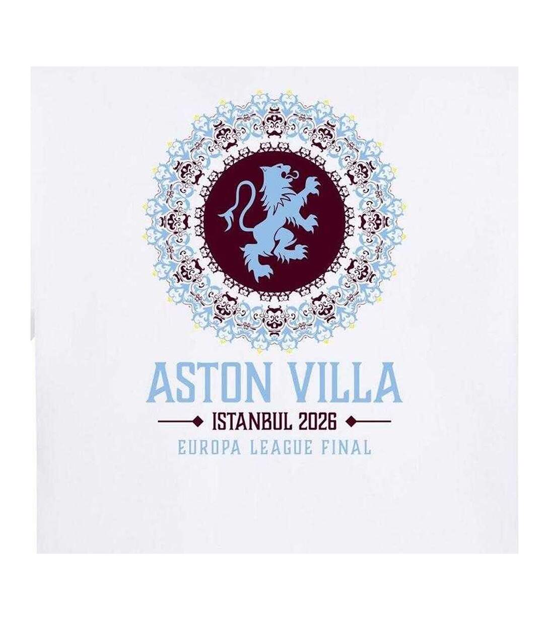 Mens Istanbul 2026 Aston Villa Fc Logo T-shirt White UEFA-3