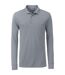 Polo homme poche poitrine manches longues - JN866 - gris chiné - workwear
