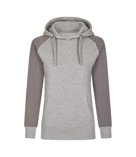 Sweat À Capuche My Mate Femme Gris Chiné Gris Uni Miners Mate