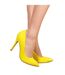 Where´s that from womens/ladies leah patent faux leather high heel pumps yellow Where's That From