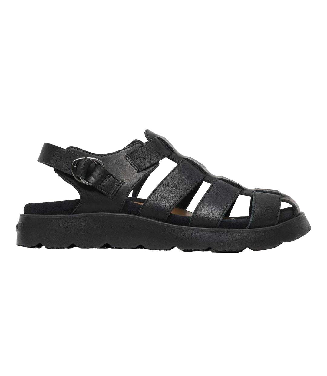Unisex Adult Fisherman Leather Sandals Black Merrell-1