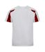 Just Cool Mens Contrast Cool Sports Plain T-Shirt (Arctic White/Fire Red)