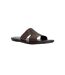 Mens Itos Leather Flat Slides Brown Dune London-1