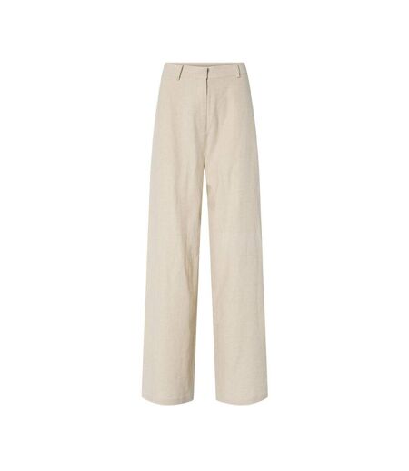 Pantalon fluide écru femme yas yastunni