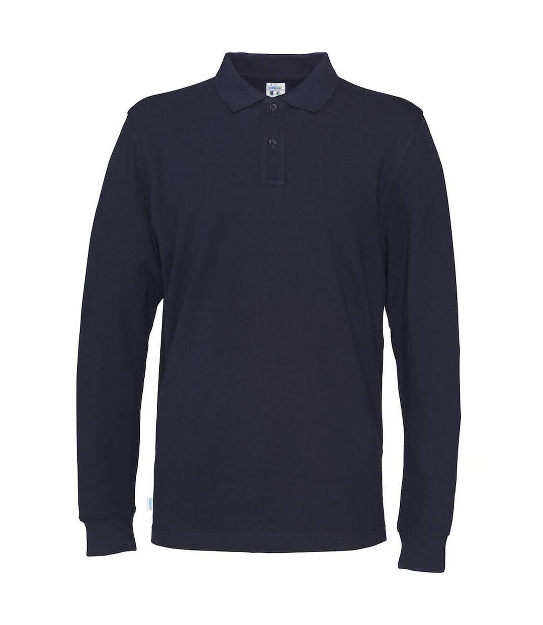 Mens Pique Long-sleeved T-shirt Navy Cottover-1