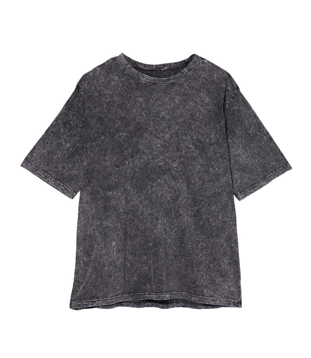 T-shirt Motif/style Délavé À L'acide Homme Gris Foncé Blanc Build Your Brand-1