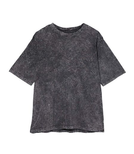 T-shirt Motif/style Délavé À L'acide Homme Gris Foncé Blanc Build Your Brand