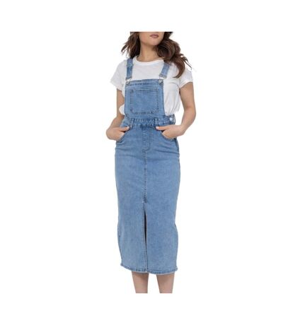Robe salopette en jean bleu femme monday premium - l