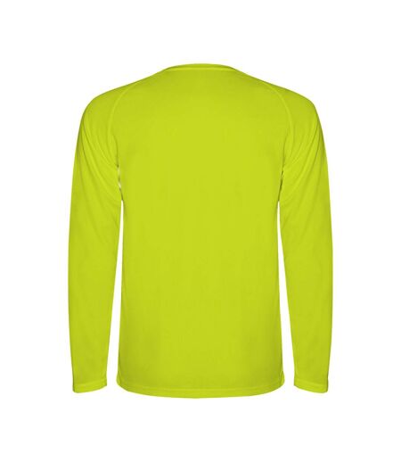 Mens montecarlo long-sleeve sports t-shirt jaune fluo Roly