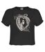 Womens/ladies Heart Frame Crop Top Charcoal Amy Winehouse-1