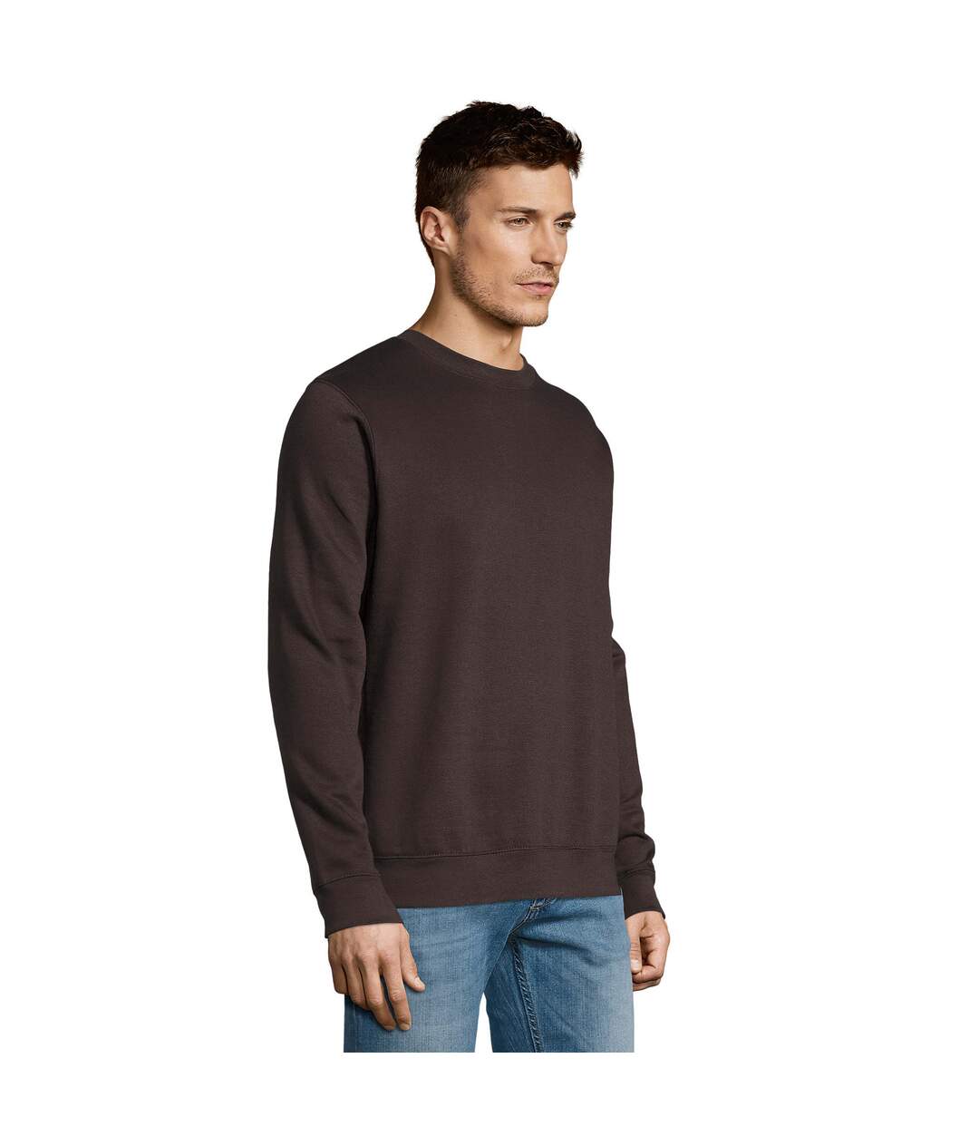 Sweat New Supreme Adulte Gris Charbon Sombre Uni SOLS-3
