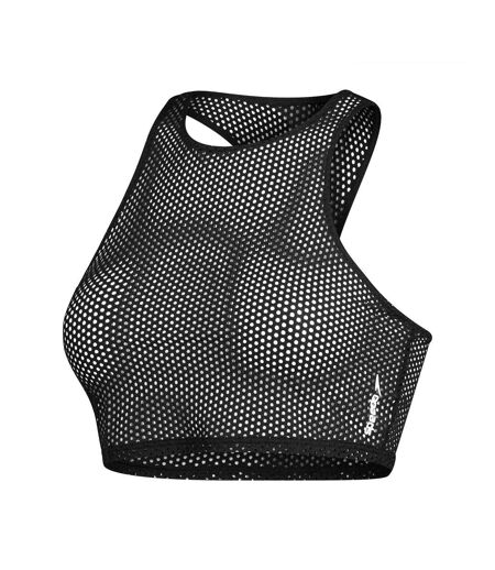 Womens/ladies Mesh Crop Top Grey Speedo