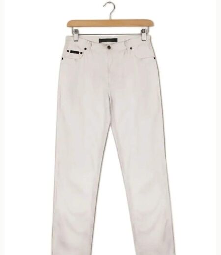 Pantalon Mayflower FIANA2 blanc coupe droite : le confort du stretch au quotidien